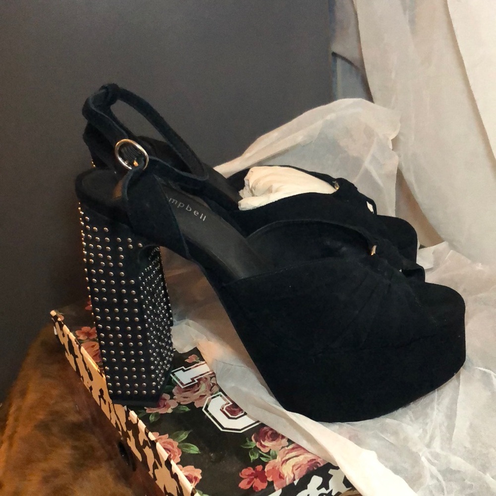 Jeffery Campbell Black w/ silver mini round studs Platform